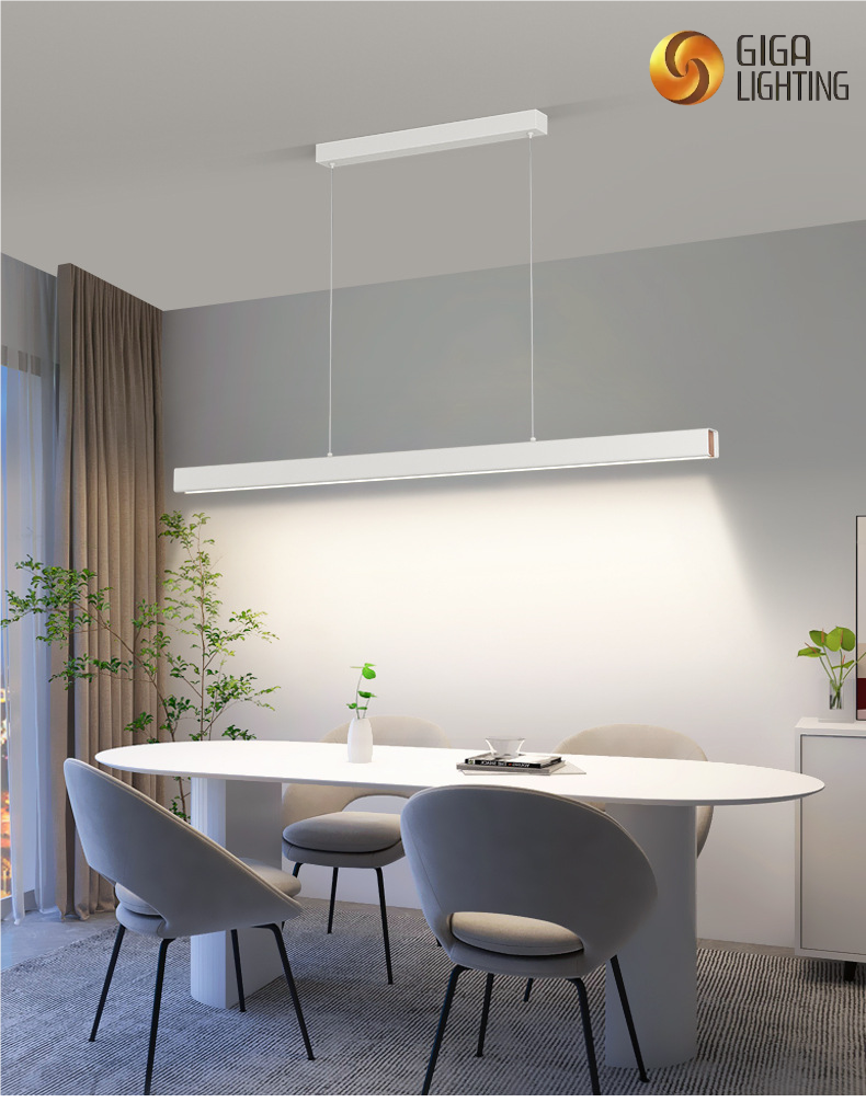 Restaurante iluminado lustre simples moderno escandinavo sala de jantar luminárias e lanternas minimalista led longo escritório iluminação pingente