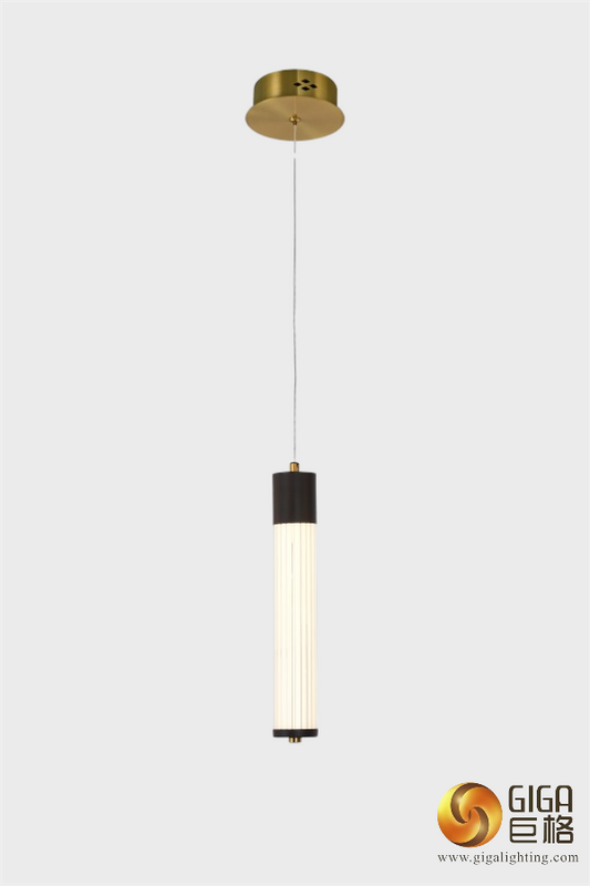 Personalidade criativa de luxo moderno grande cilindro longo luminoso luminária pendente led