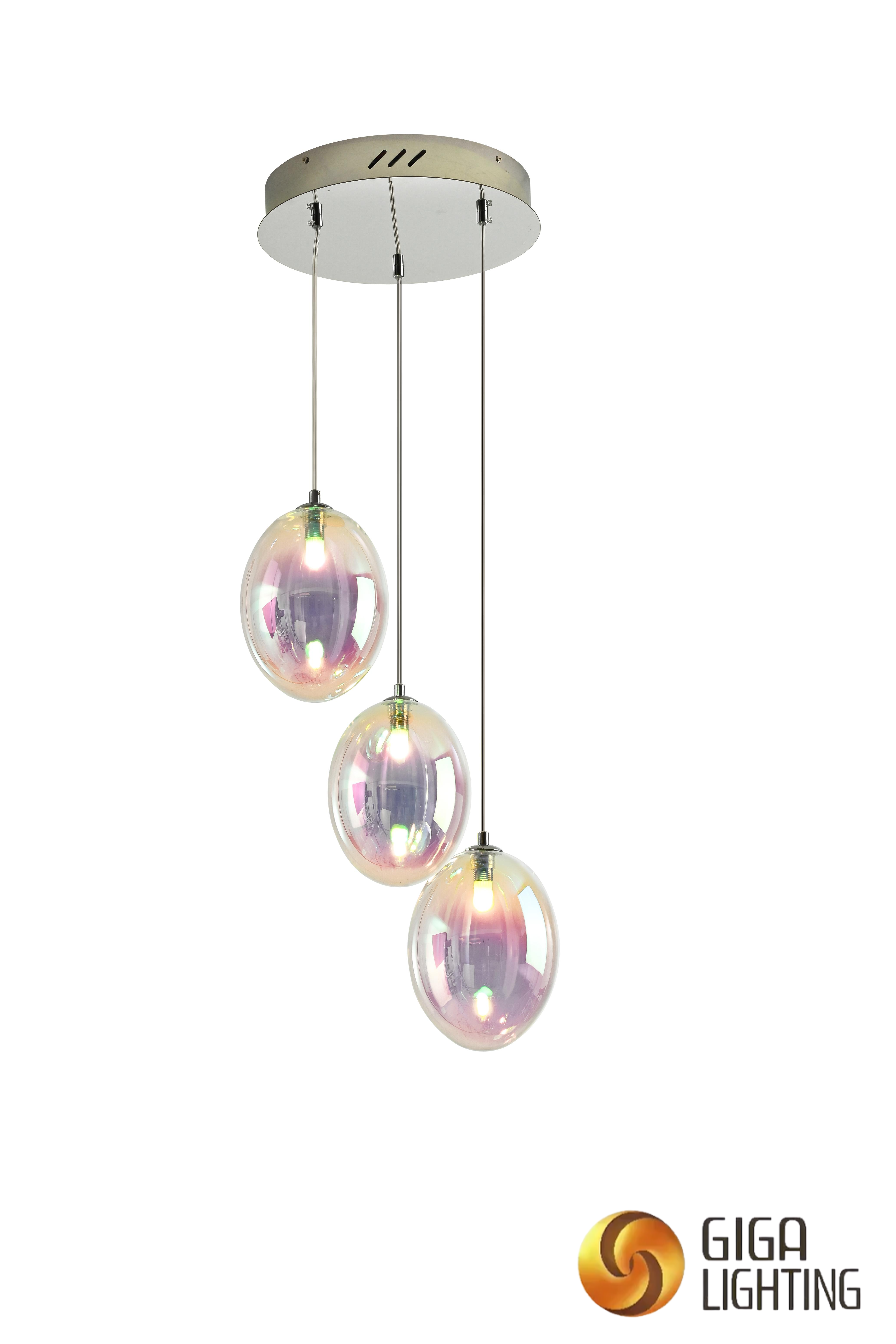 Original criativo minimalista colorido oval lustre de vidro designer led pingente luz 