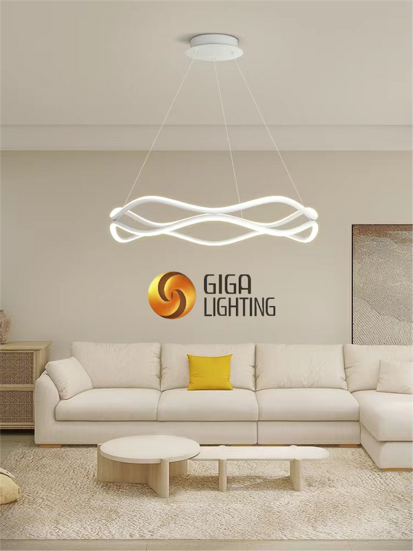 Quarto luz pingente sala de estar luzes led moderno simples espectro completo proteção para os olhos anel arte mesa jantar lustres barra