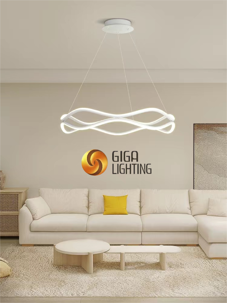 Quarto luz pingente sala de estar luzes led moderno simples espectro completo proteção para os olhos anel arte mesa jantar lustres barra