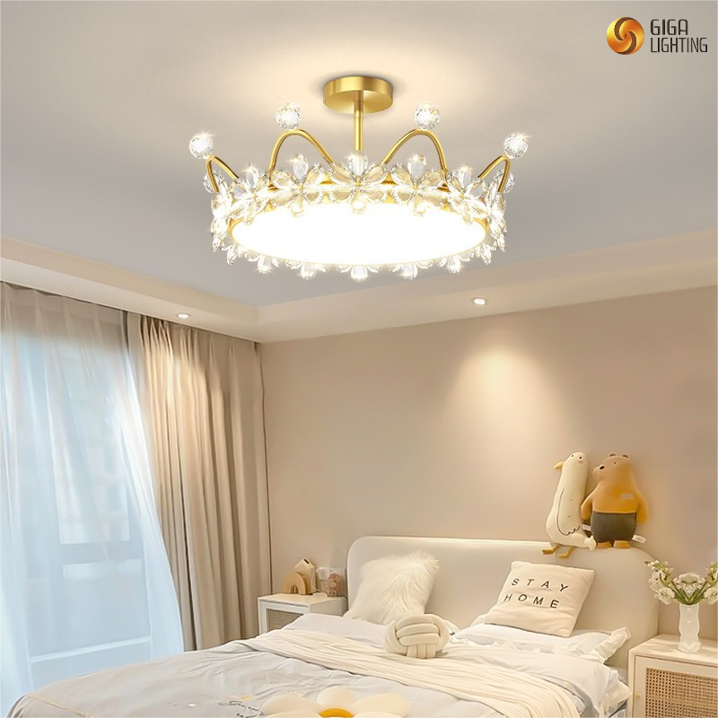 Criativo nórdico crianças quarto led luz de teto embutida cristal decorativo crianças
