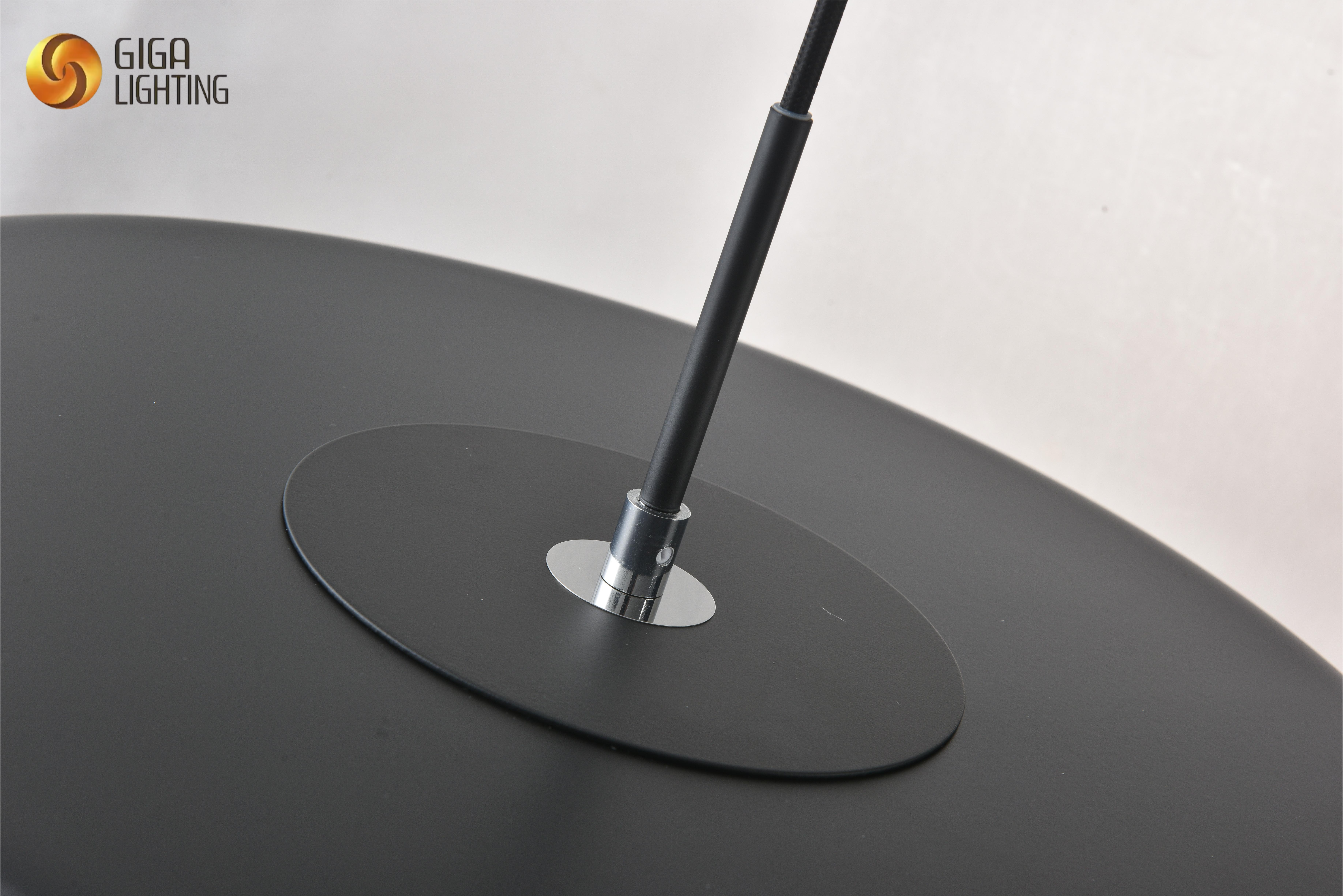 Luminárias suspensas com abajur de cúpula de metal preto fábrica na China