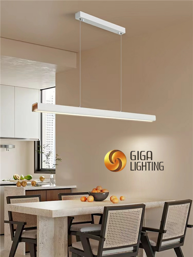 Restaurante iluminado lustre simples moderno escandinavo sala de jantar luminárias e lanternas minimalista led longo escritório iluminação pingente