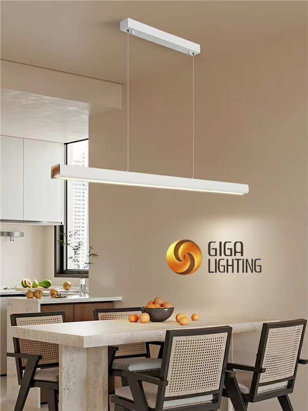 Restaurante iluminado lustre simples moderno escandinavo sala de jantar luminárias e lanternas minimalista led longo escritório iluminação pingente