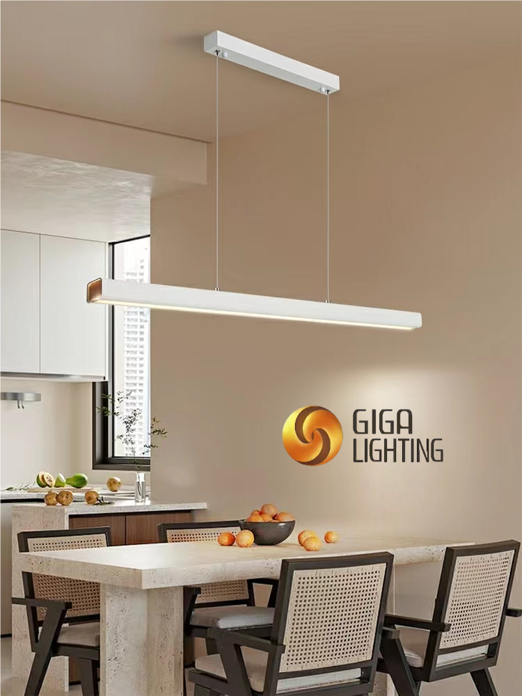 Restaurante iluminado lustre simples moderno escandinavo sala de jantar luminárias e lanternas minimalista led longo escritório iluminação pingente