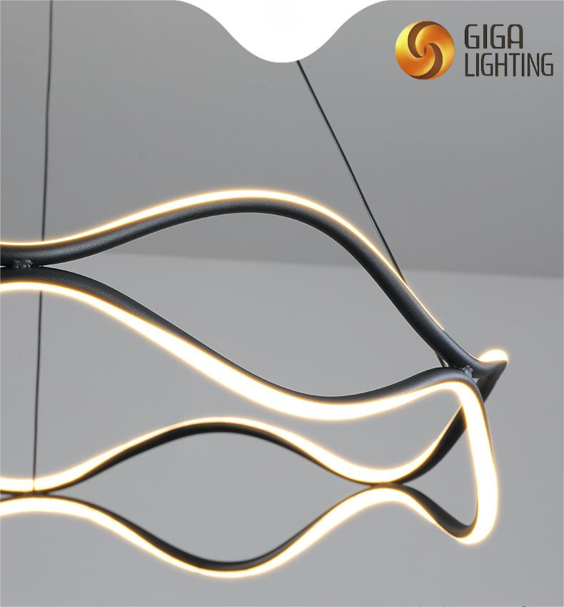 Quarto luz pingente sala de estar luzes led moderno simples espectro completo proteção para os olhos anel arte mesa jantar lustres barra