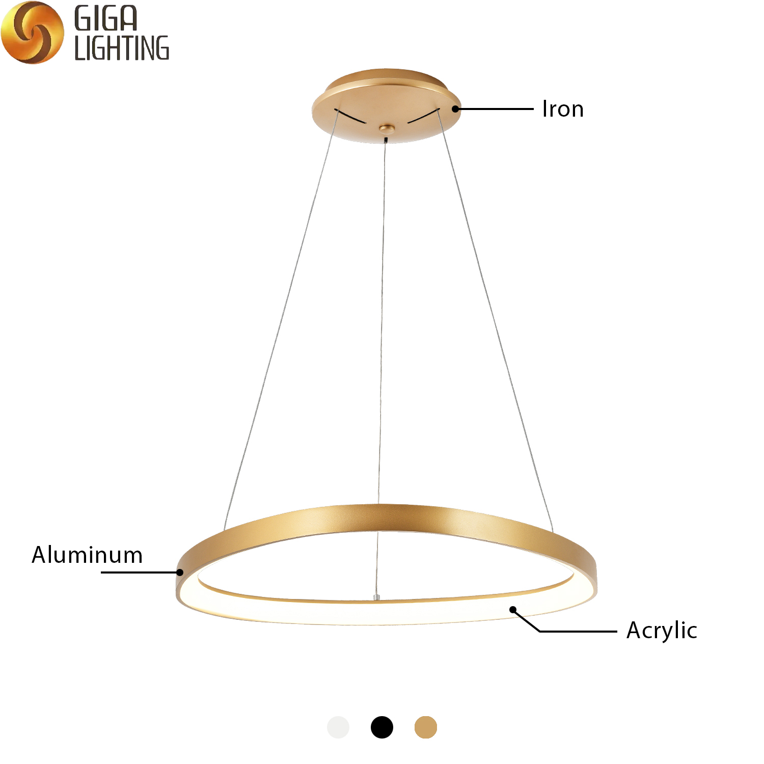 85-265V CE anel triangular sem cintilação luminária pendente LED