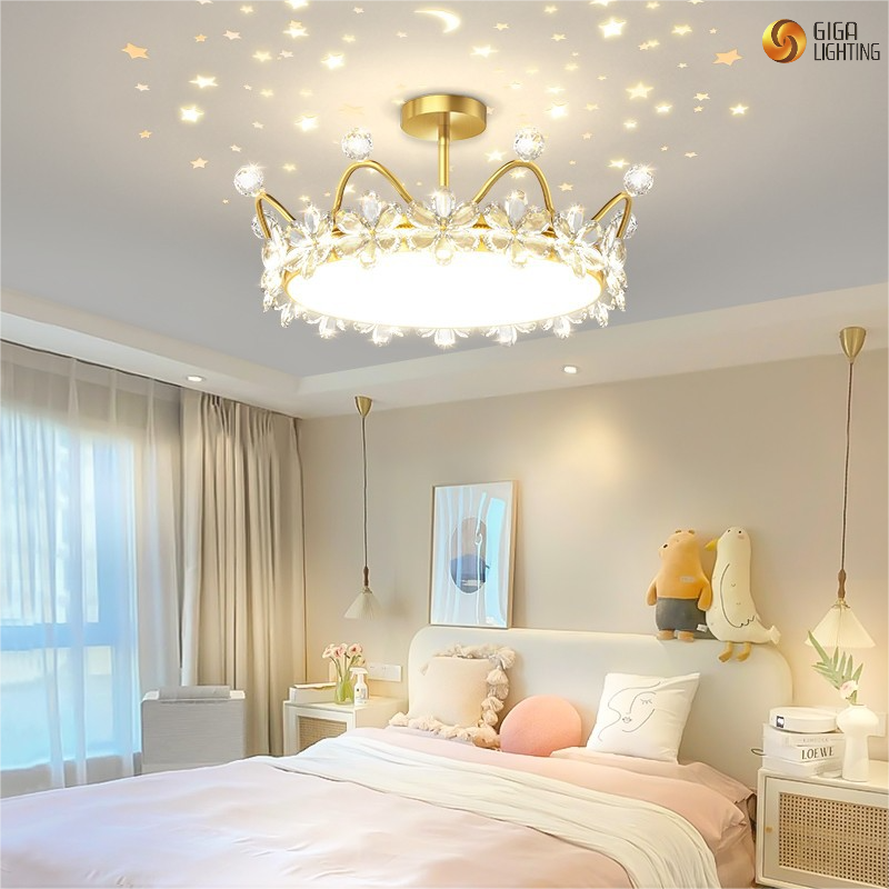 Criativo nórdico crianças quarto led luz de teto embutida cristal decorativo crianças