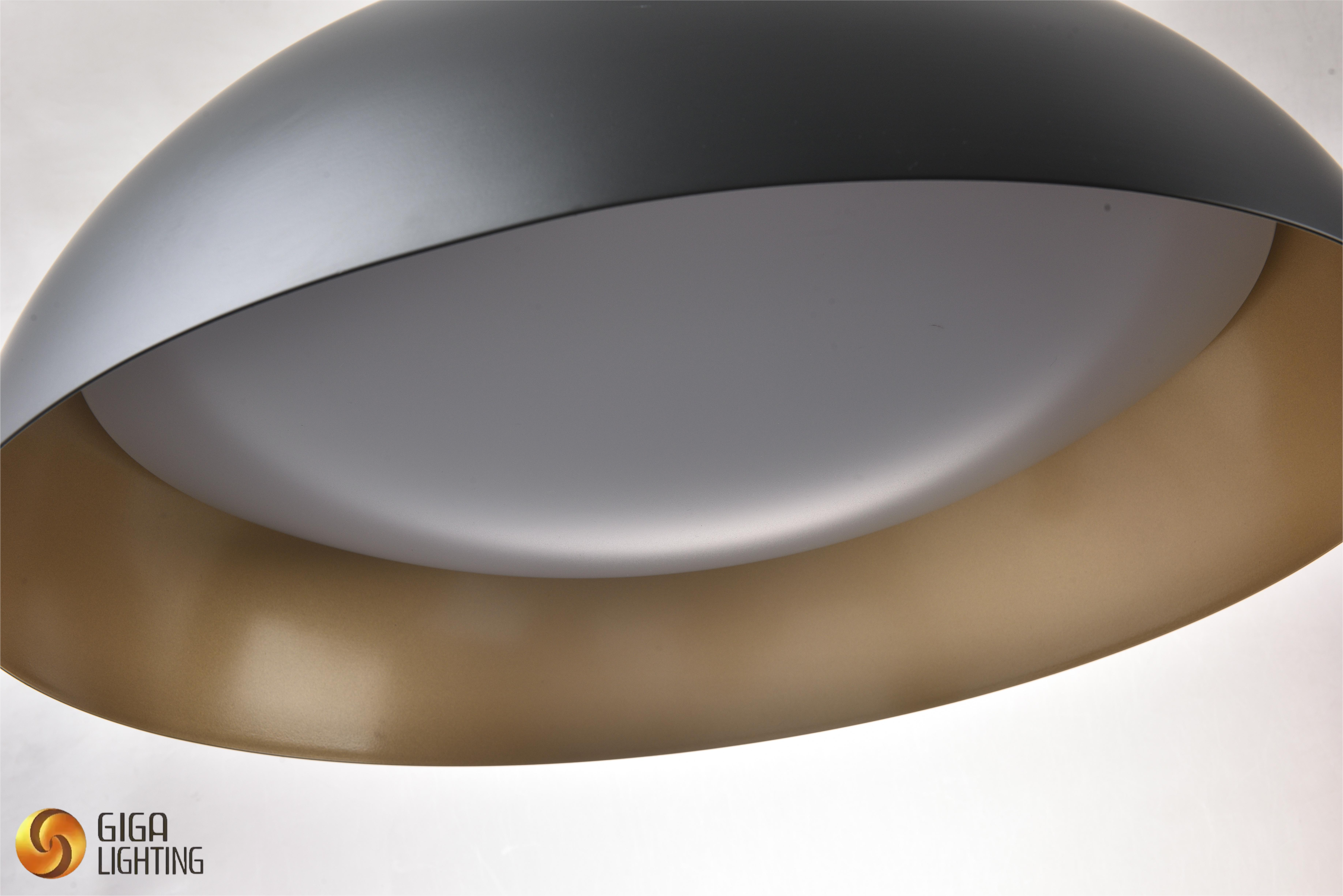 Luminárias suspensas com abajur de cúpula de metal preto fábrica na China