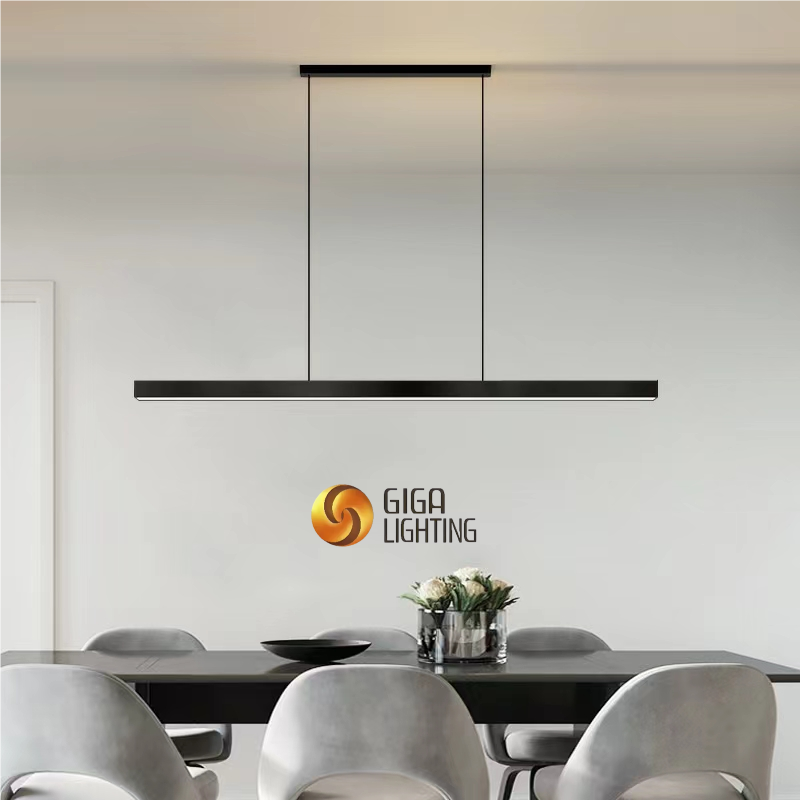 Restaurante iluminado lustre simples moderno escandinavo sala de jantar luminárias e lanternas minimalista led longo escritório iluminação pingente