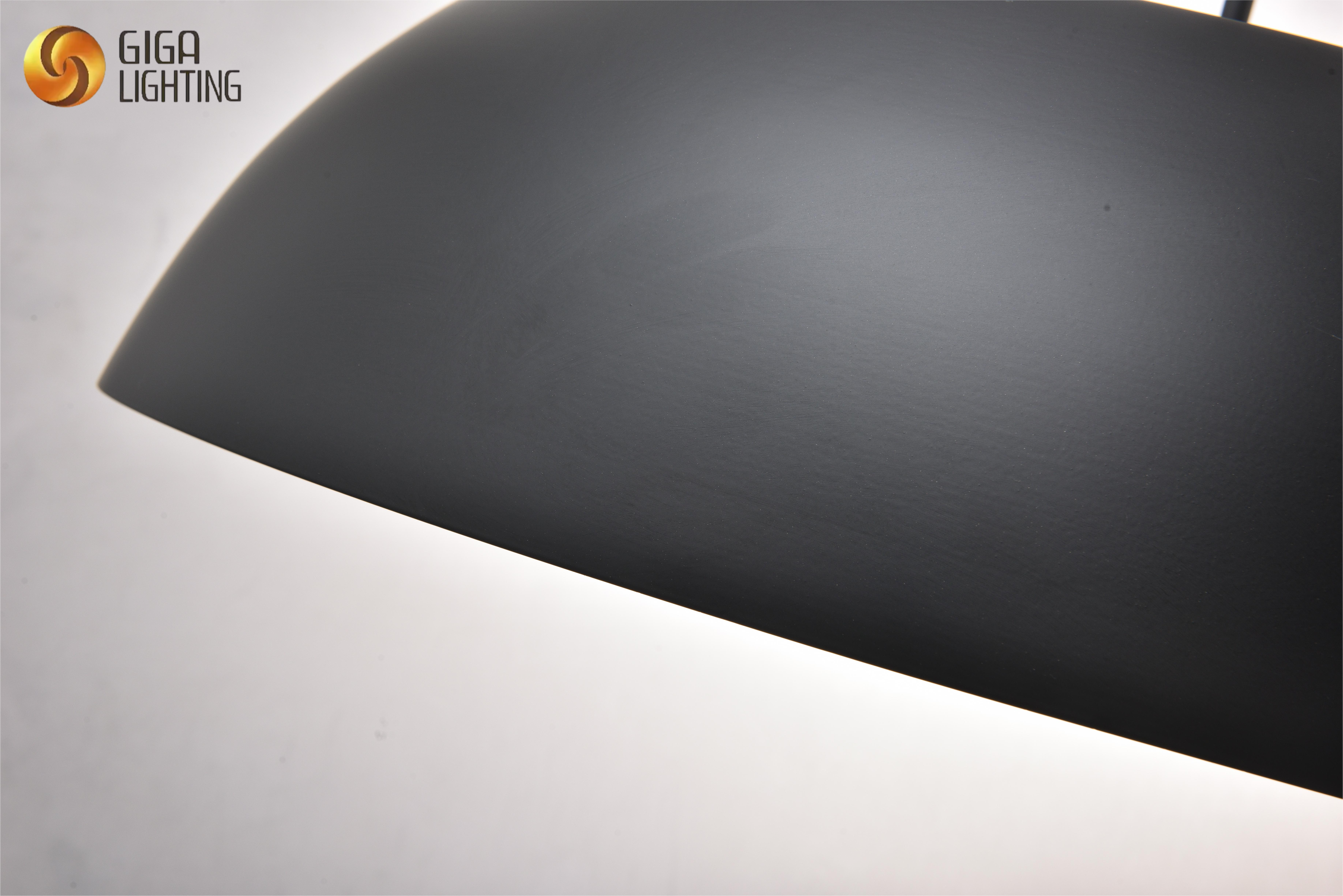 Luminárias suspensas com abajur de cúpula de metal preto fábrica na China