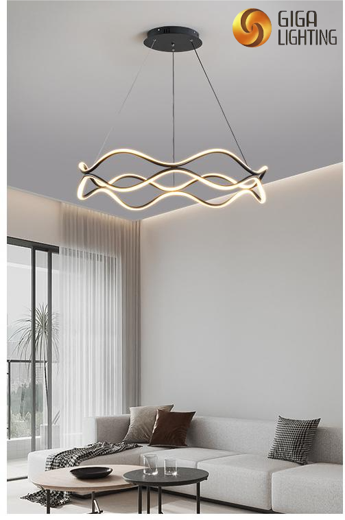 Quarto luz pingente sala de estar luzes led moderno simples espectro completo proteção para os olhos anel arte mesa jantar lustres barra