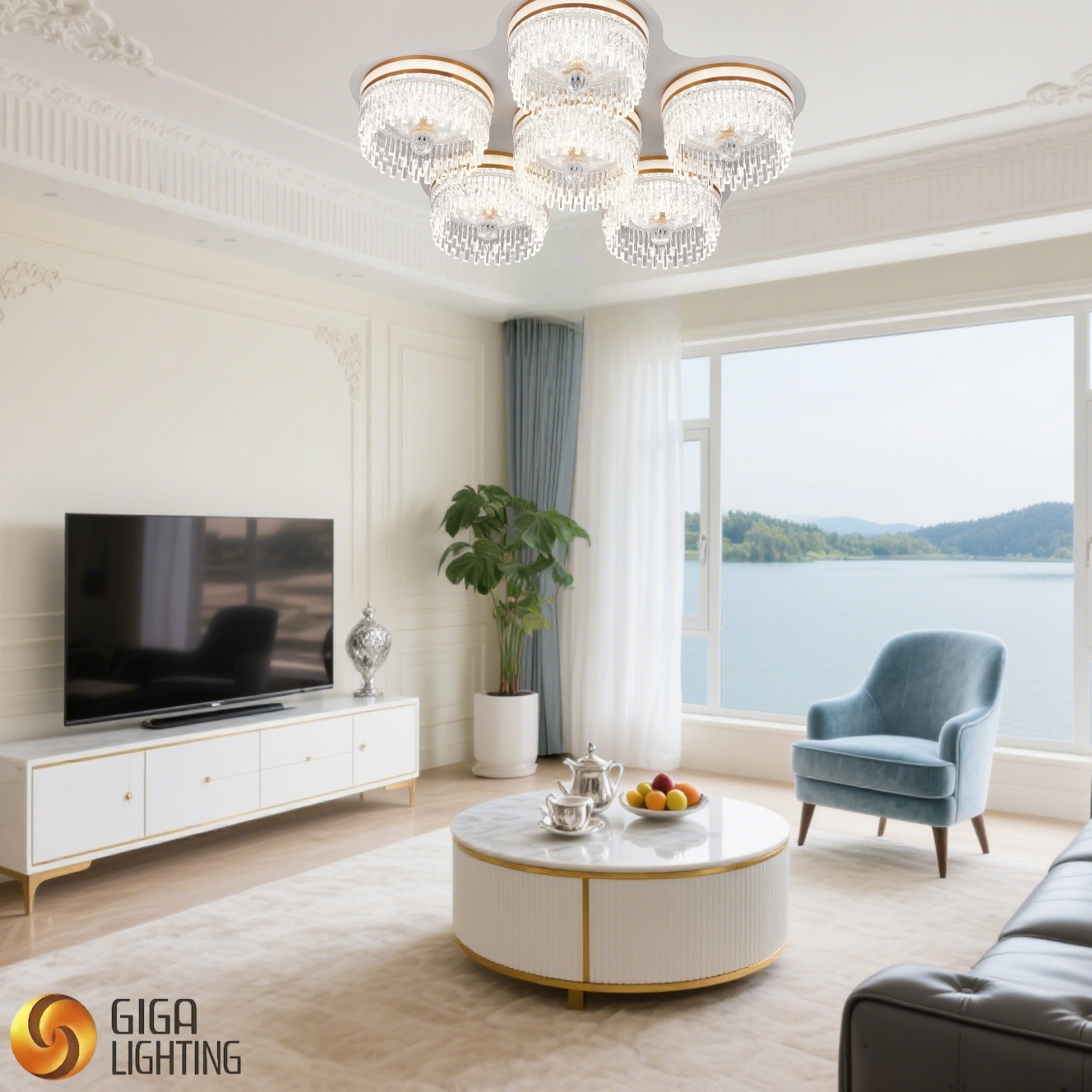 Acessório de teto de LED de acrílico de várias salas 3CCT, decorativo para sala de estar, quarto, cozinha, hotel, lobby